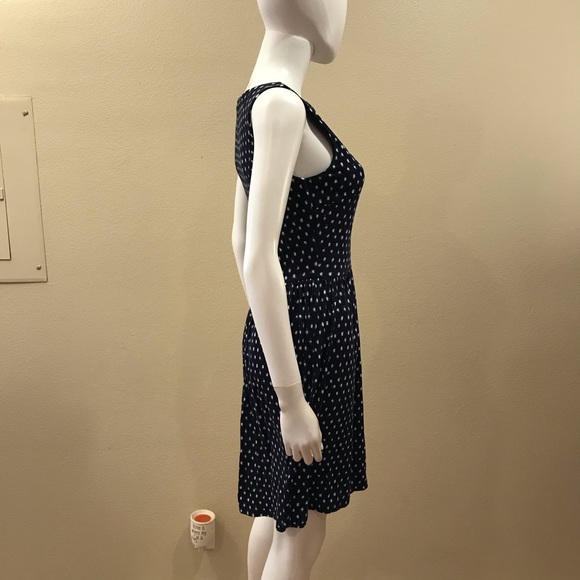 Ann Taylor LOFT Summer Dress Size XS Fit Flare Tank Dress Navy Blue White - Picture 6 of 12